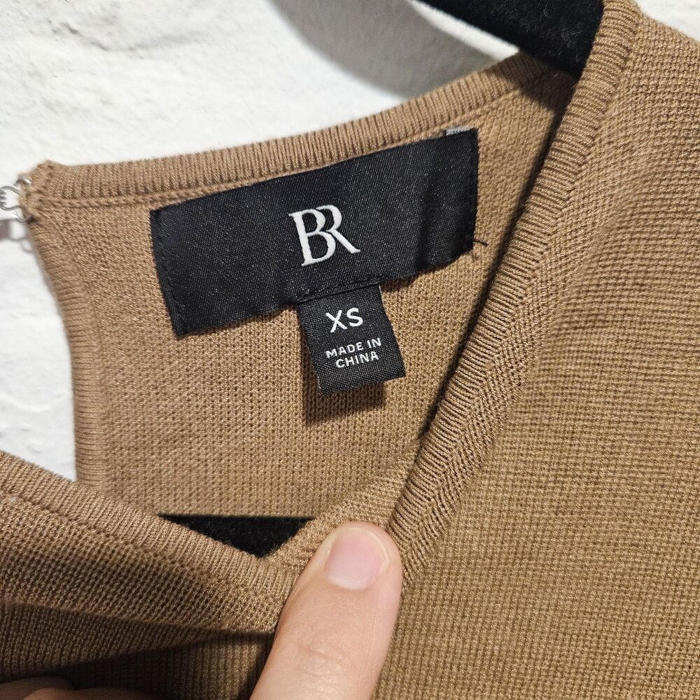 Banana Republic Brown Ribbed Minimal Sleeveless Knit Sweater Top Vest, Size XS - Picture 3 of 5